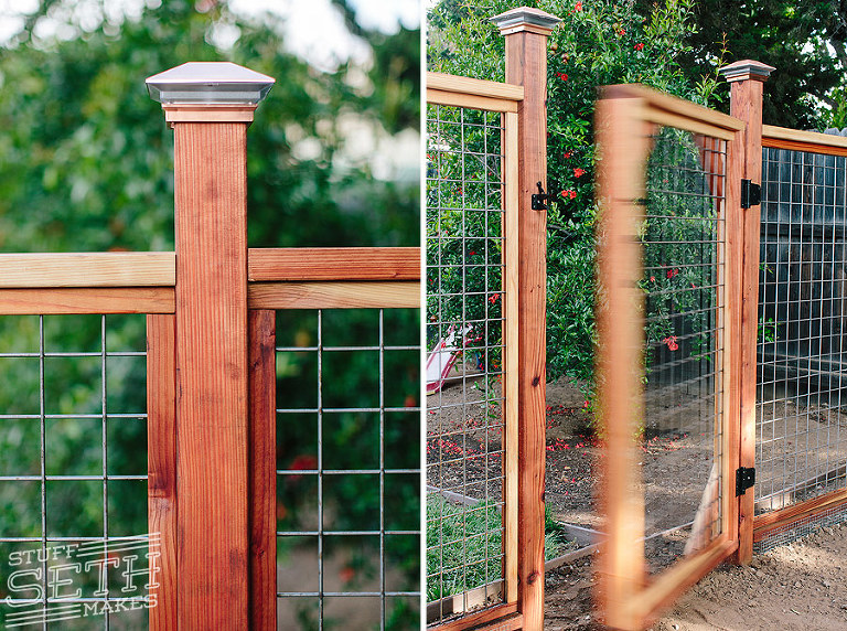 Redwood Fence With Hogwire Mesh » Stuff Seth Makes