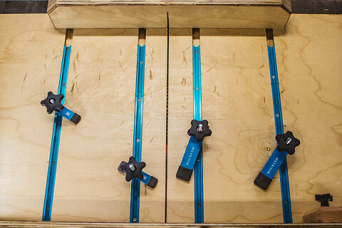 t track installed in a crosscut sled